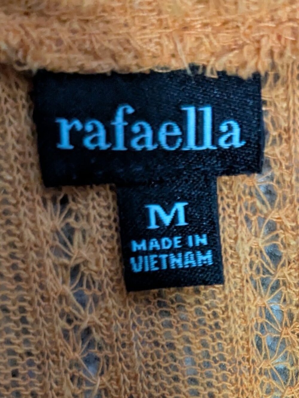 Rafaella Orange Soft Lightweight V-neck Cardigan 3/4 Sleeve M - Picture 4 of 6
